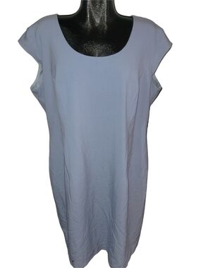Victoria Collection Light Blue Scoop Neck Short Sleeve Shift Dress NWT Size 2XL